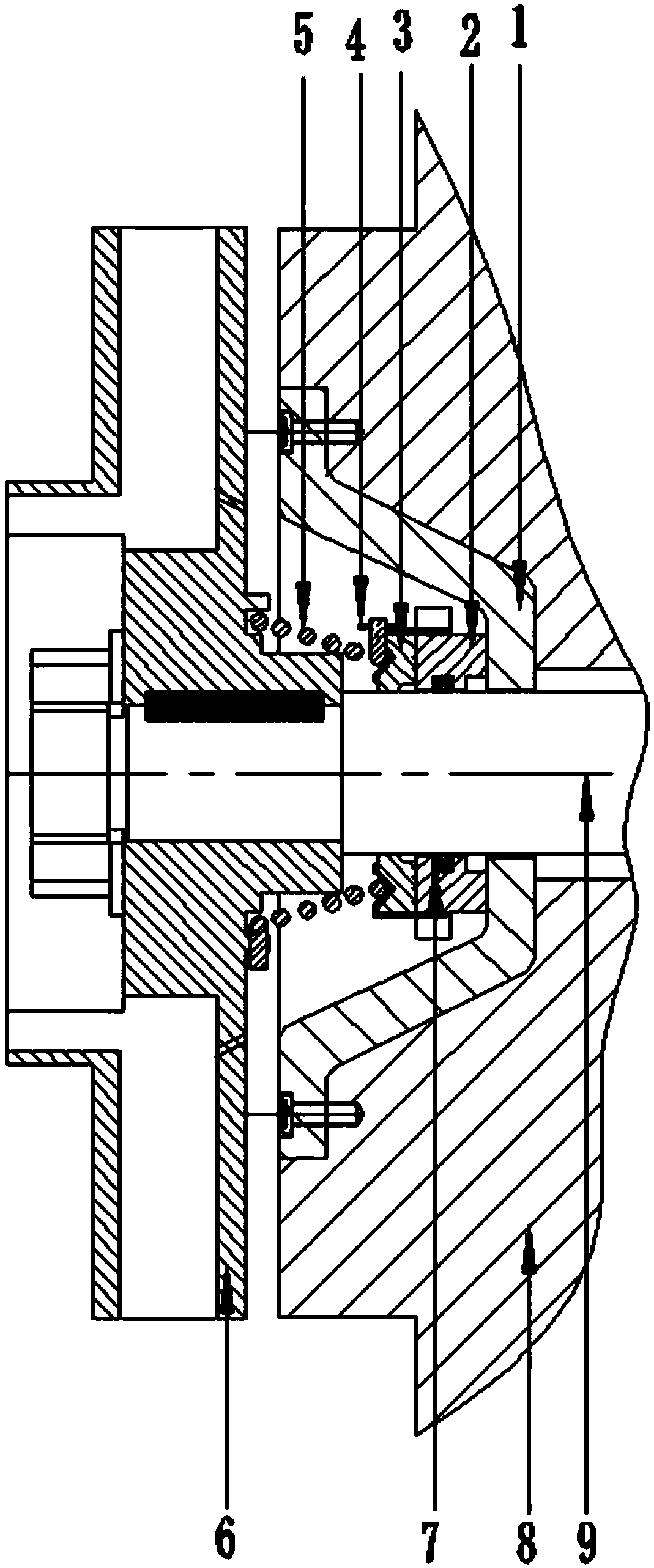 Novel structure of mechanical seal of cooling water pump of internal combustion locomotive