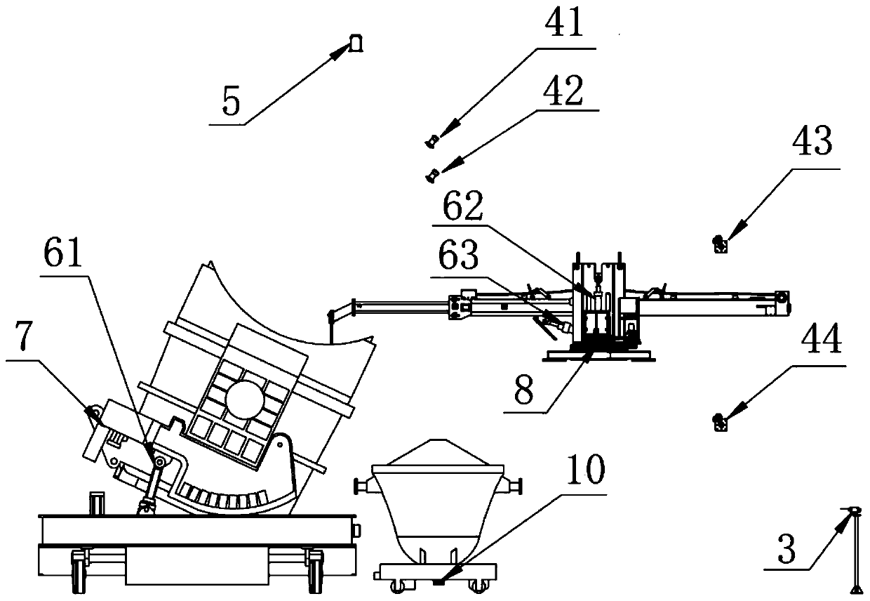 Hot metal ladle slagging-off control system, slagging-off machine and hot metal ladle automatic slagging-off control method