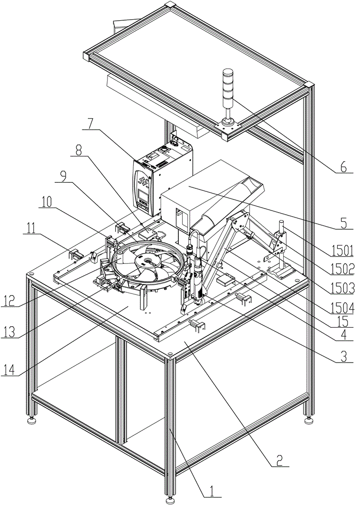 Special-purposed fan assembling and detecting device and circle run-out detection method