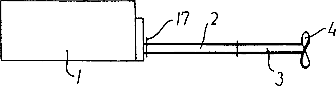 Internal combustion engine for driving propeller shaft