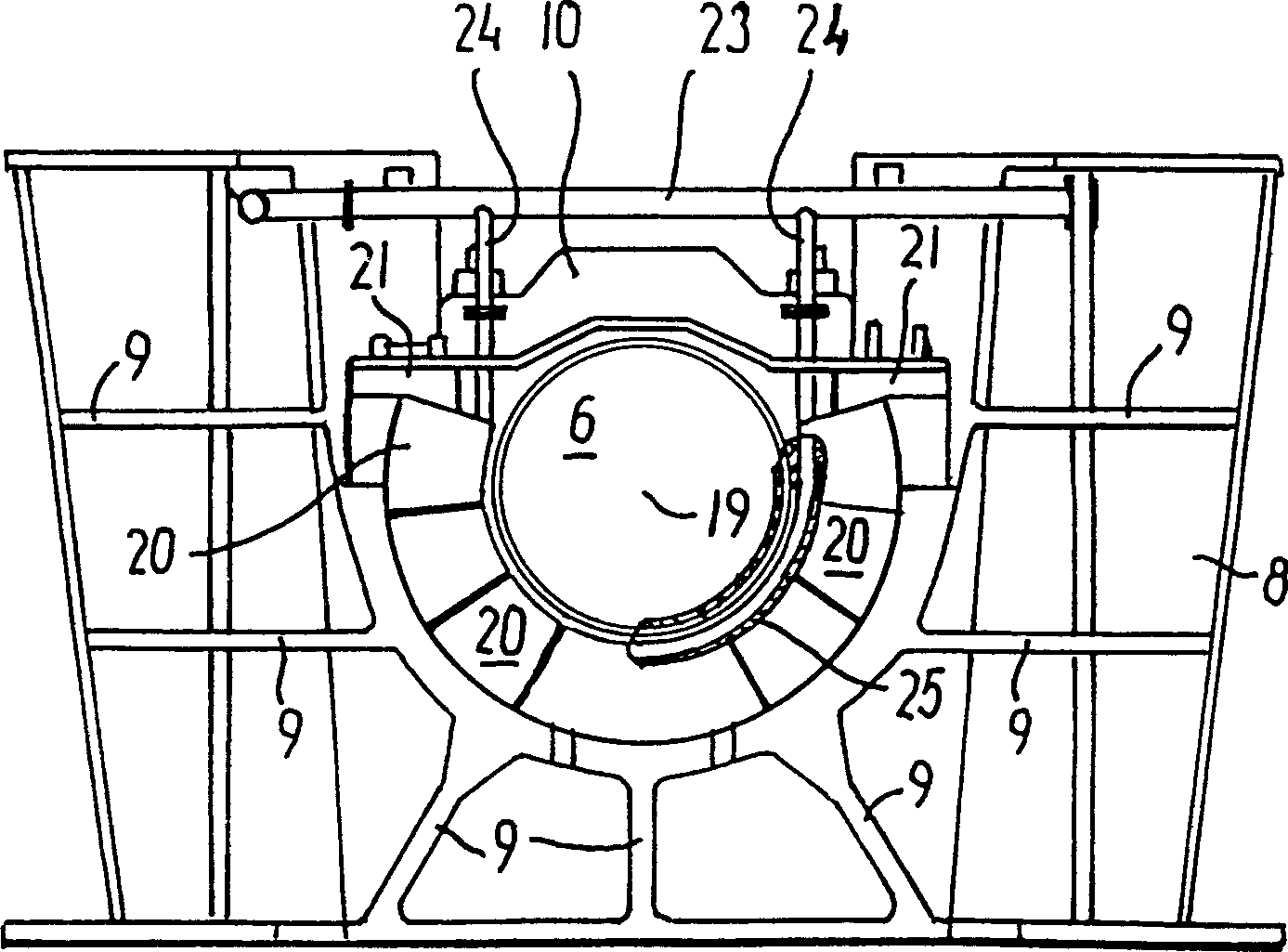 Internal combustion engine for driving propeller shaft