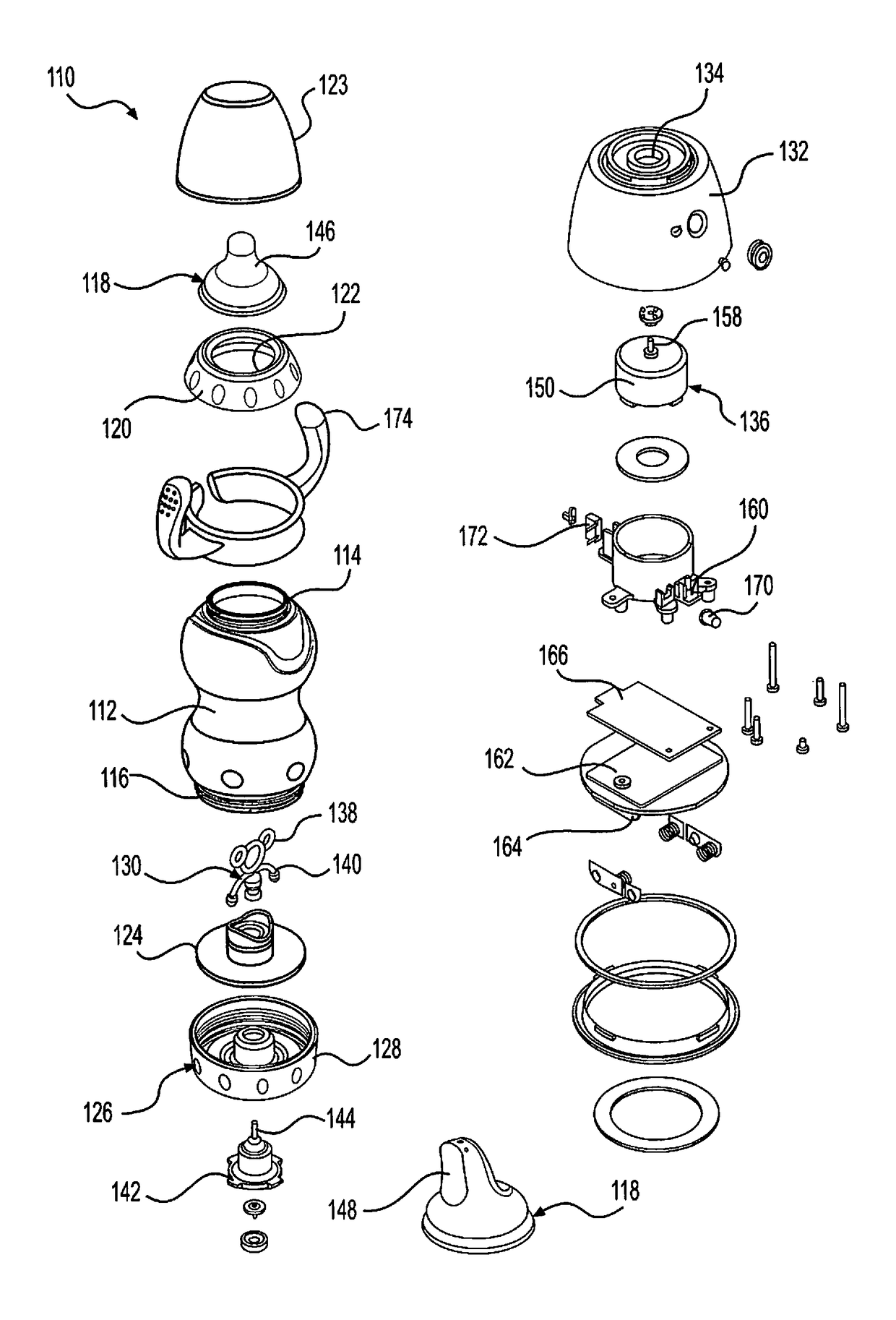 Baby bottle blender