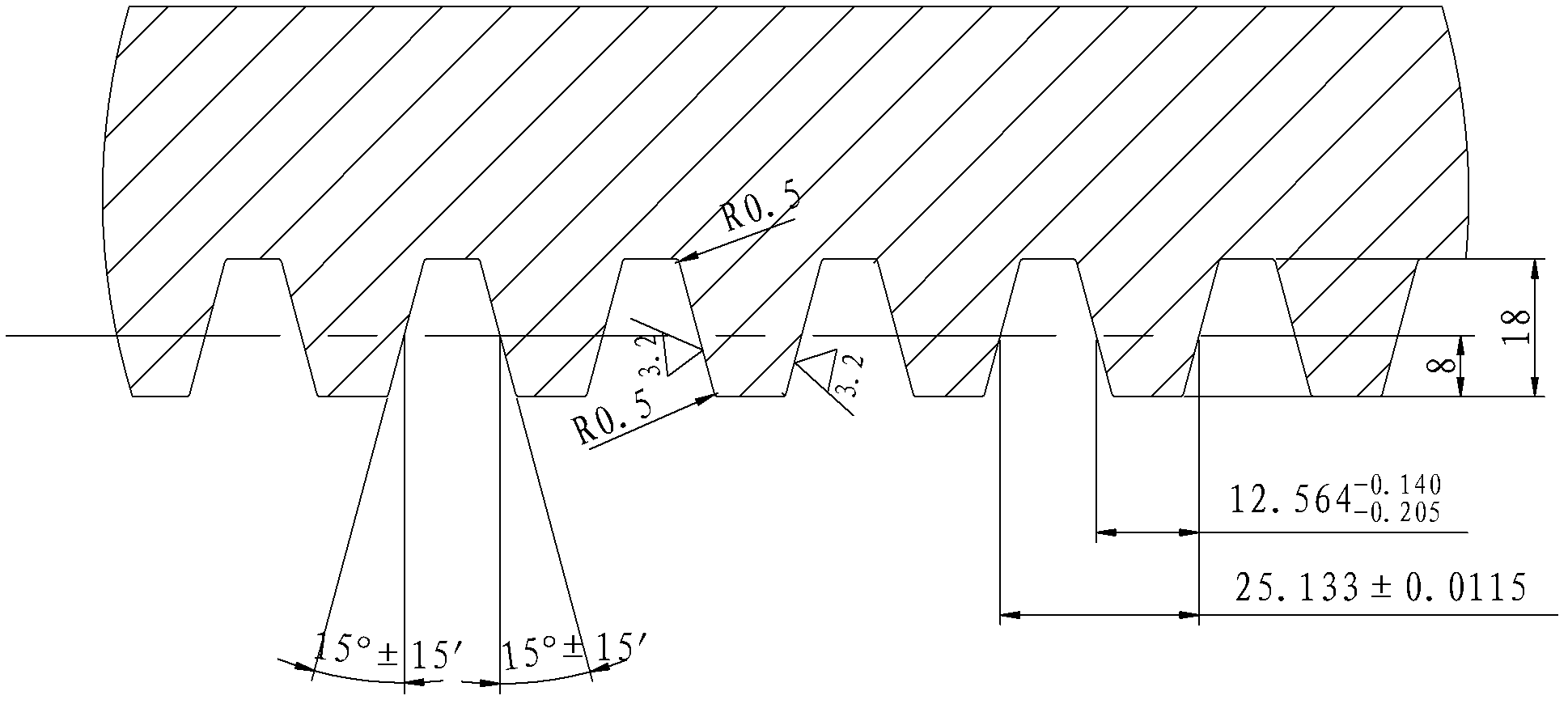 Machining method for worm tooth profile of cutter shaft of large gear shaping machine