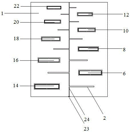 Log-periodic dipole antenna loaded with rectangular coupled resonators