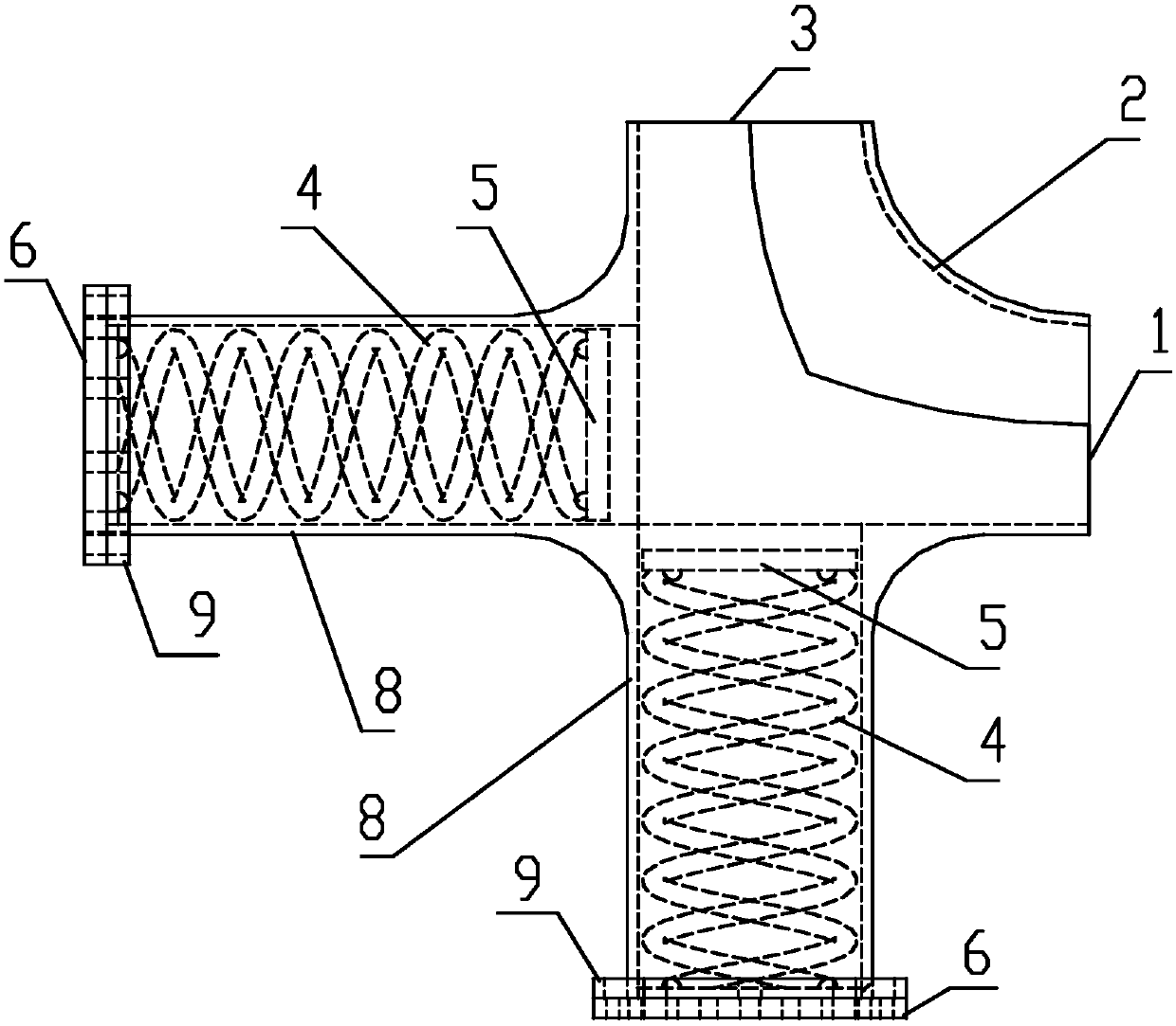 90-degree elbow for buffering water hammer force