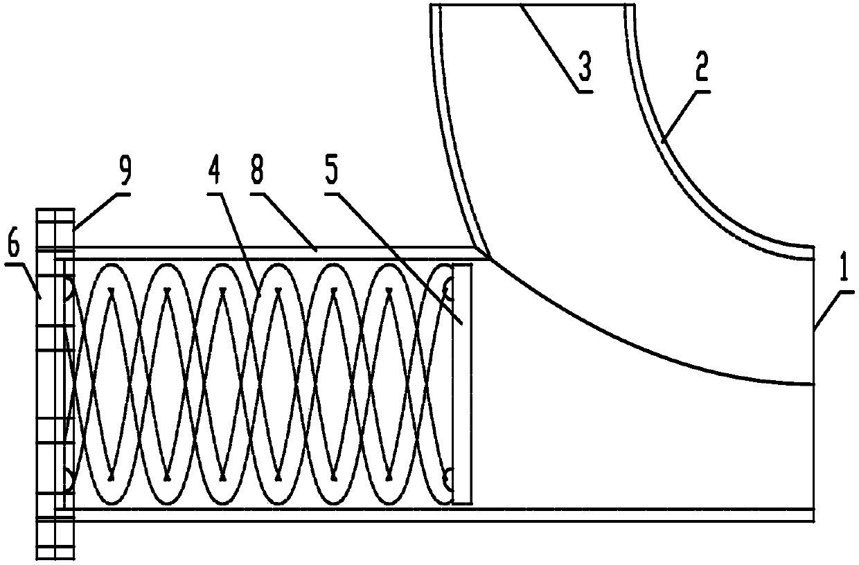 90-degree elbow for buffering water hammer force