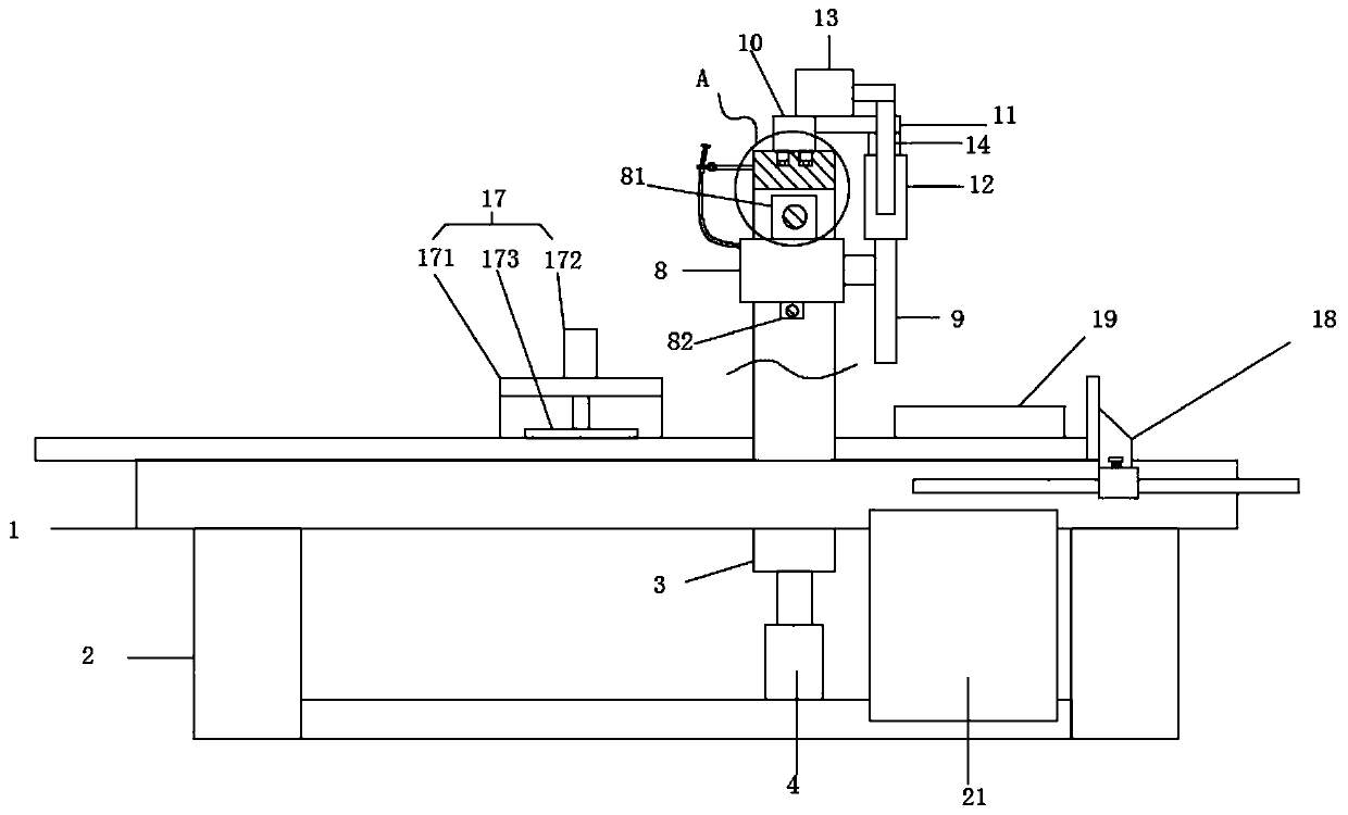 Cutting device with dust removal effect and used for PVC board machining