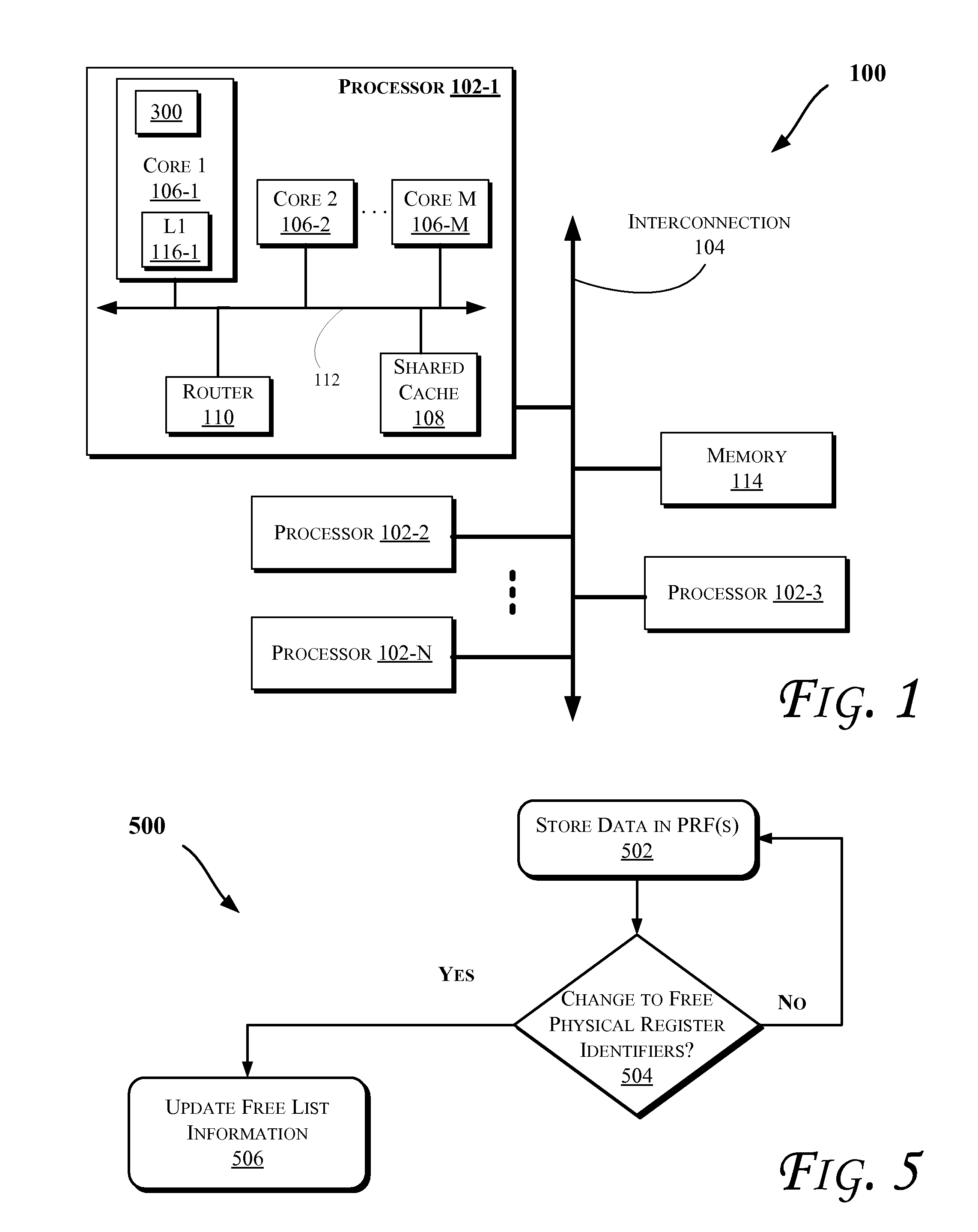 Mechanisms to handle free physical register identifiers for smt out-of-order processors