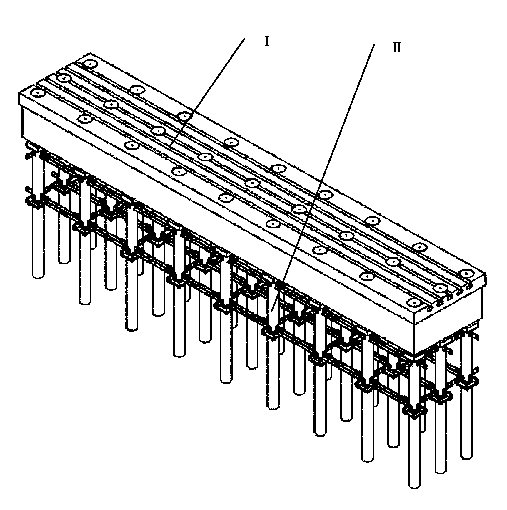 Ground anchor net for iron casting platform