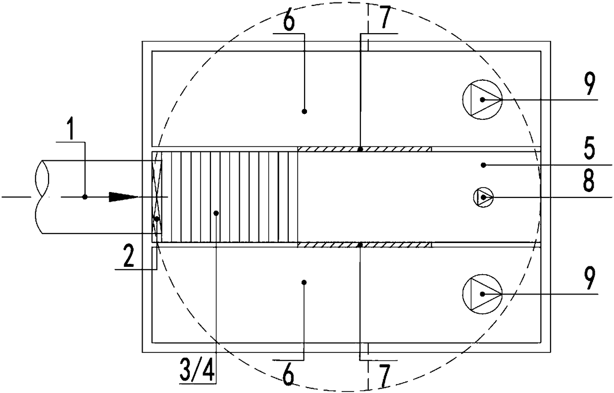 An optimization system for sewage interception of interception drainage pumping station with porous permeable separation wall added