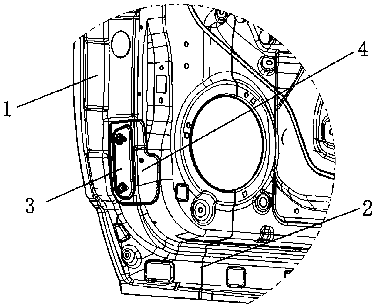 Automobile door lower hinge reinforcing piece