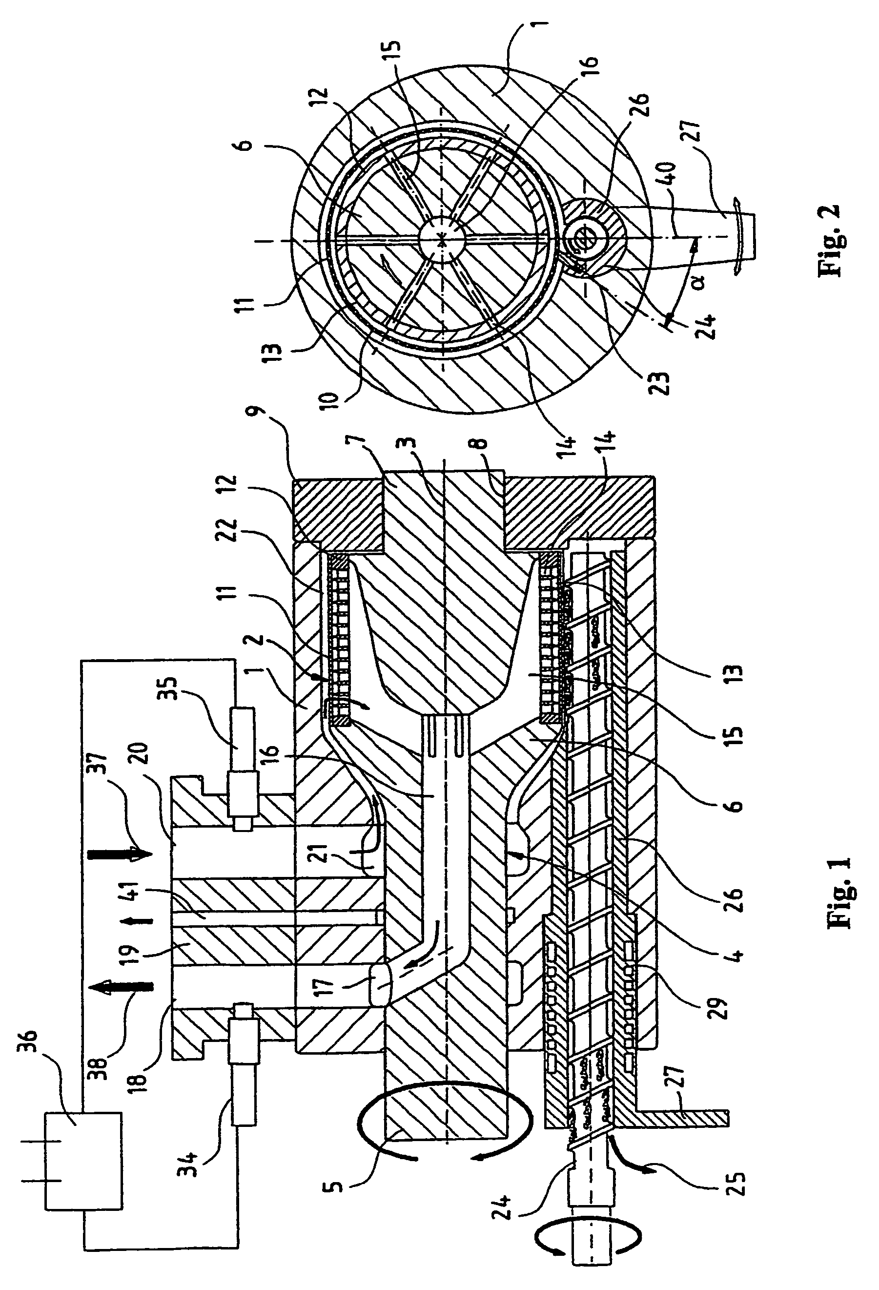 Device for continuous filtration of material blends