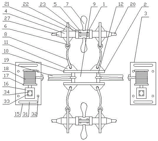 Snow-and-ice removing device for high-voltage line