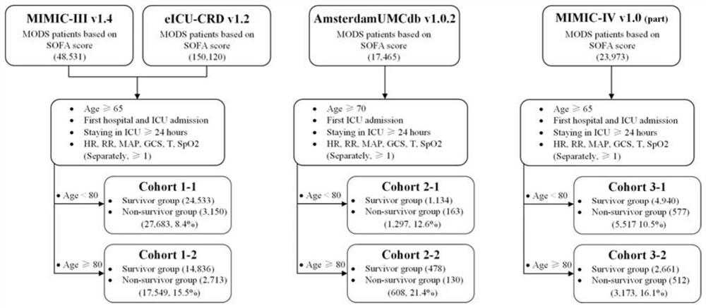 Convenient layered senile MODS early death risk assessment model and device and establishment method