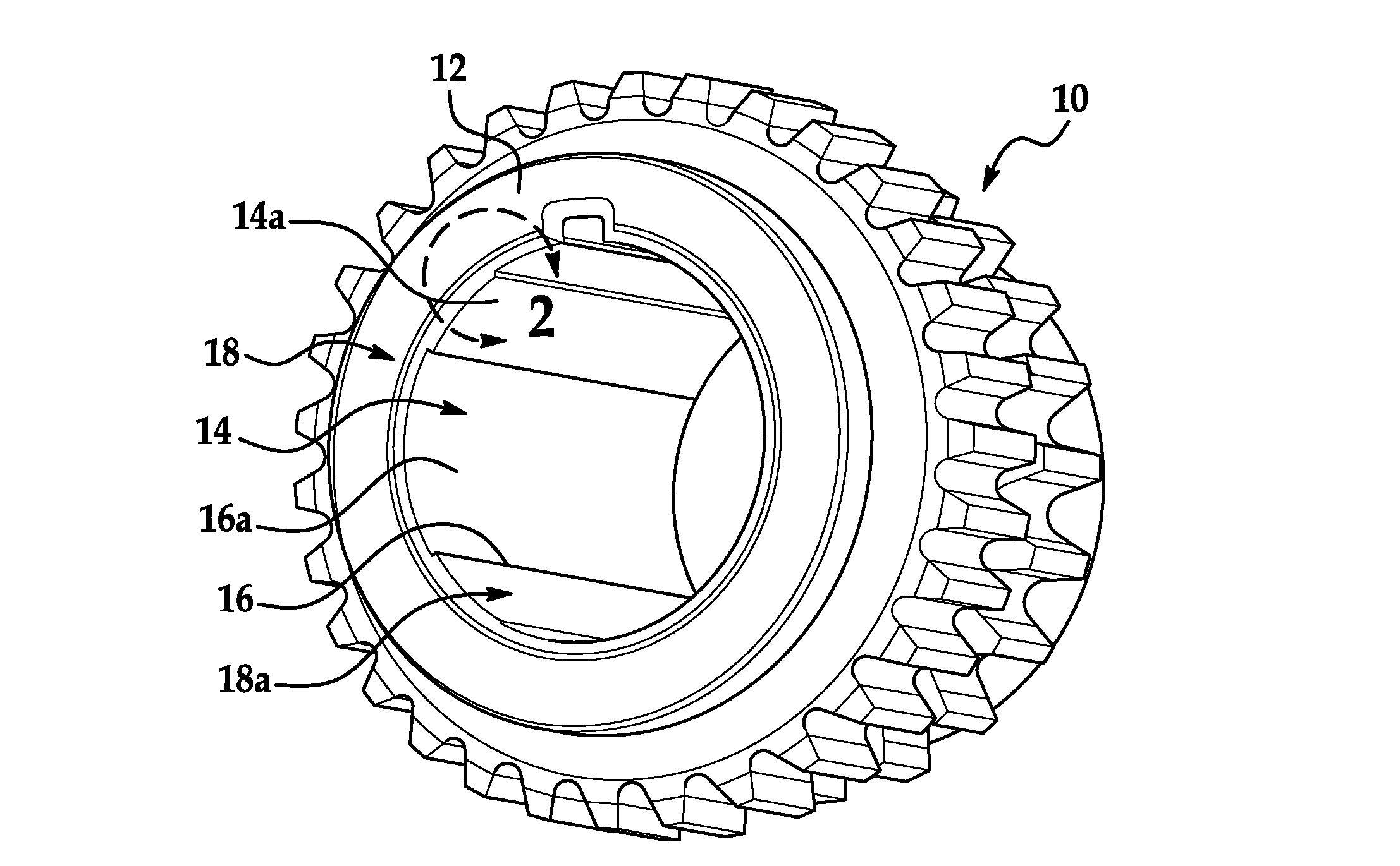 Fluted sprocket/cog bore for reduced machining cycle times and reduced tool wear