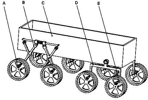 Eight-wheel obstacle-crossing transporting robot