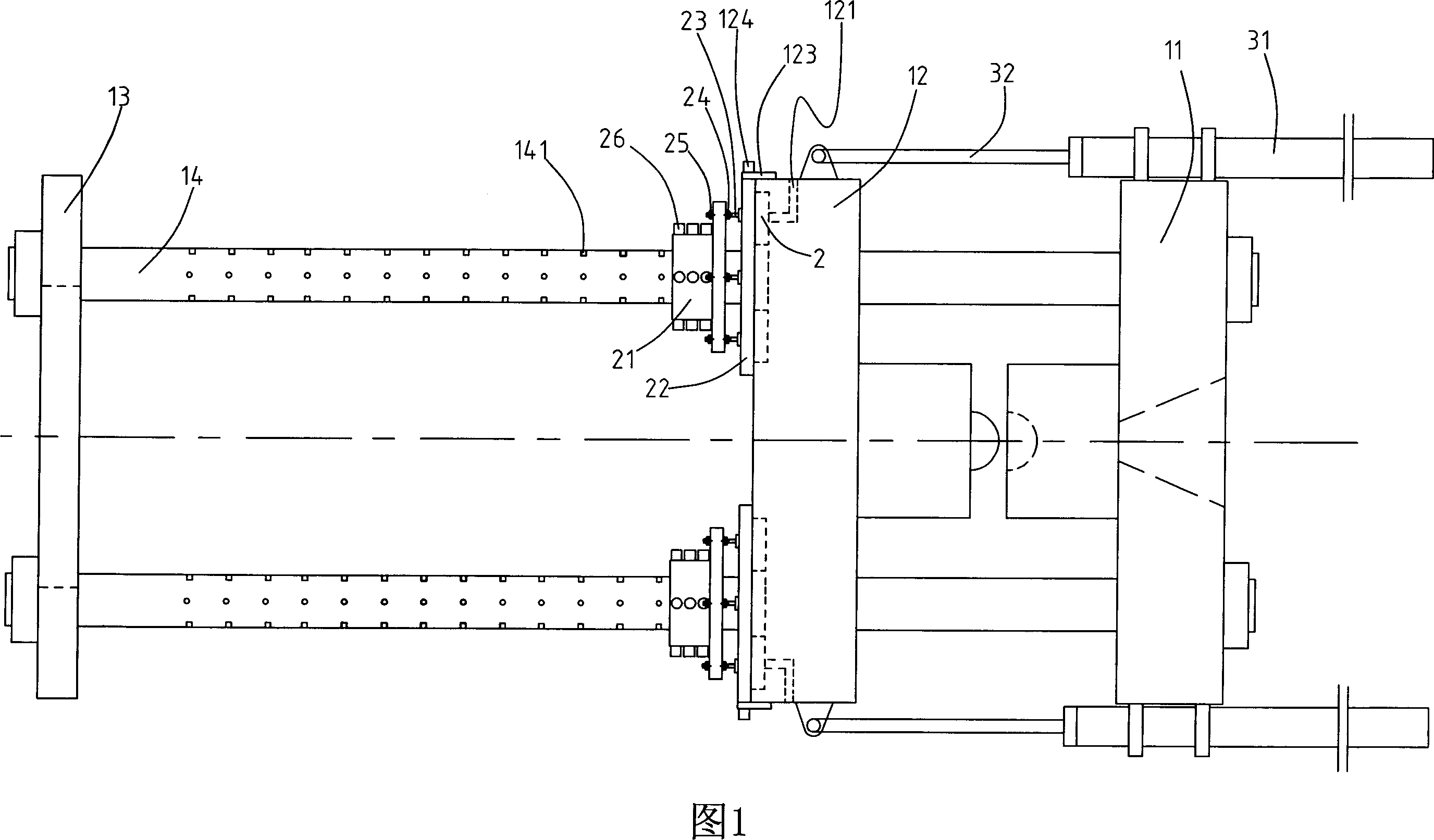 Mode locking free oil cylinder hydraulic mode-locking plastic jetting-moulding machine