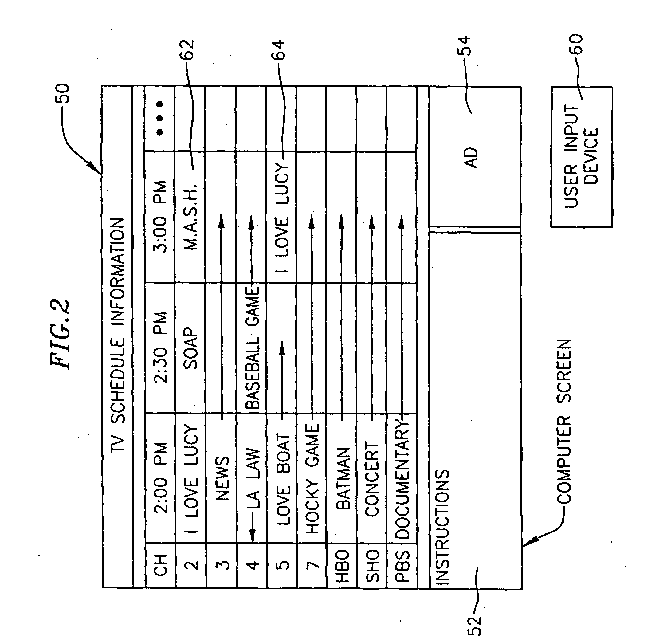 Interactive computer system for providing television schedule information