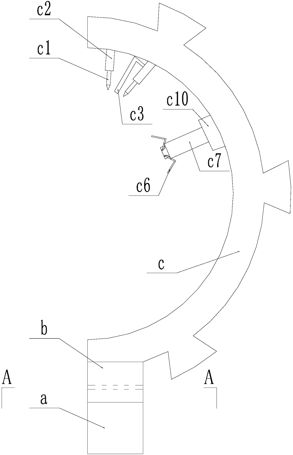 Reinforcing cage stirrup forming device