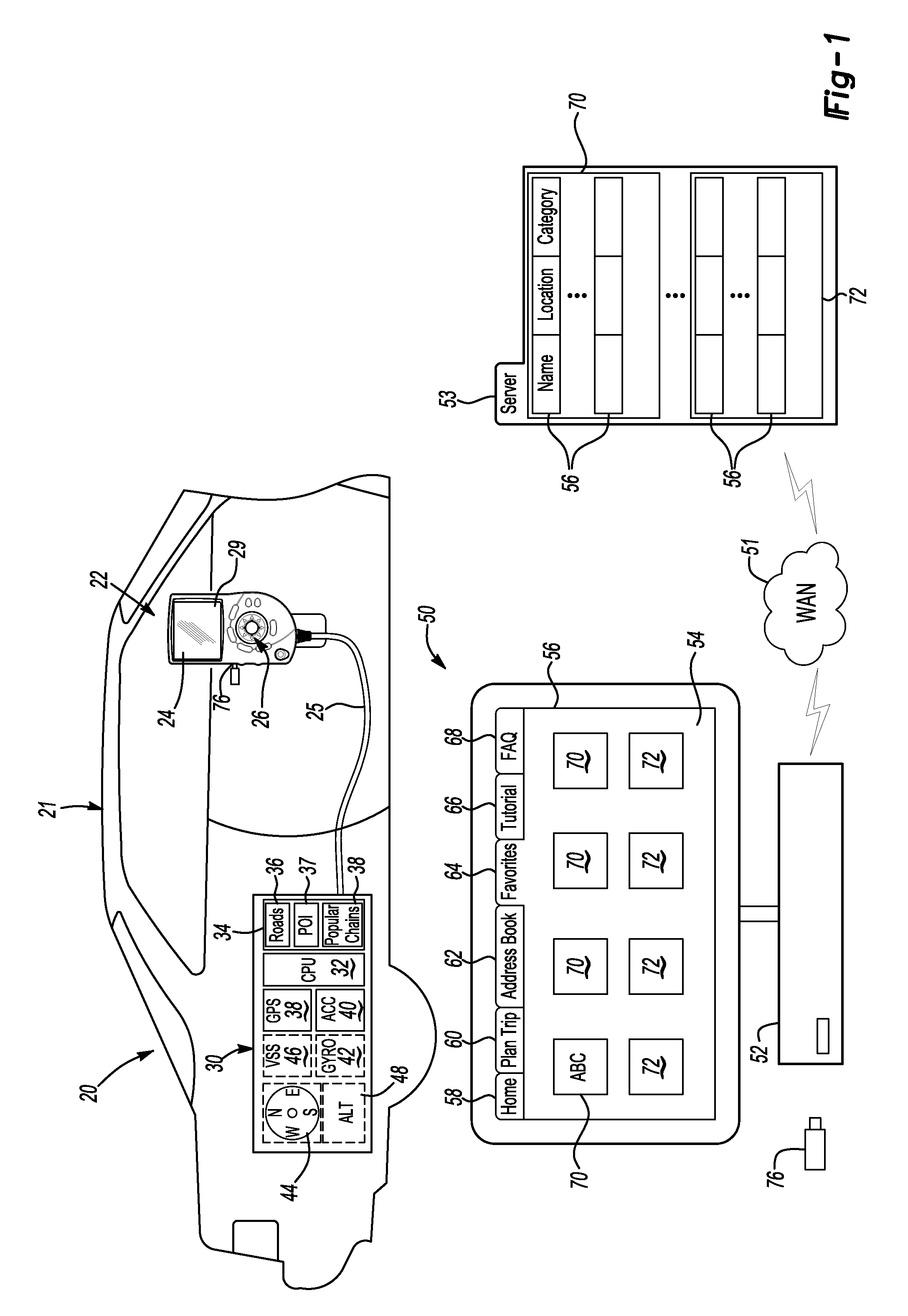 Navigation system with web interface