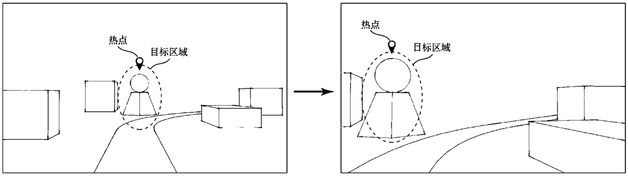 Line three-dimensional roaming hotspot icon positioning method and system