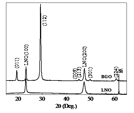 Bismuth gallate ferroelectric film material and preparation method thereof