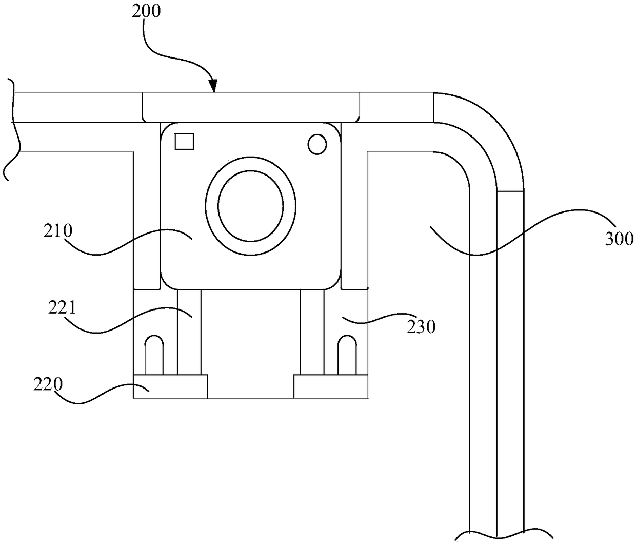 Display terminal, and camera device thereof