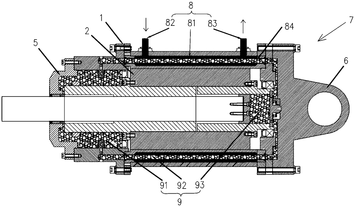 Electric cylinder with circulation cooling channel