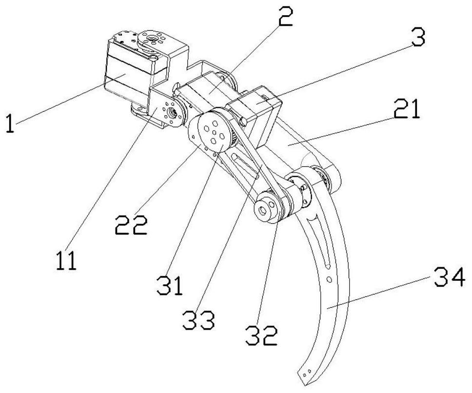 Six-foot robot based on synchronous belt transmission