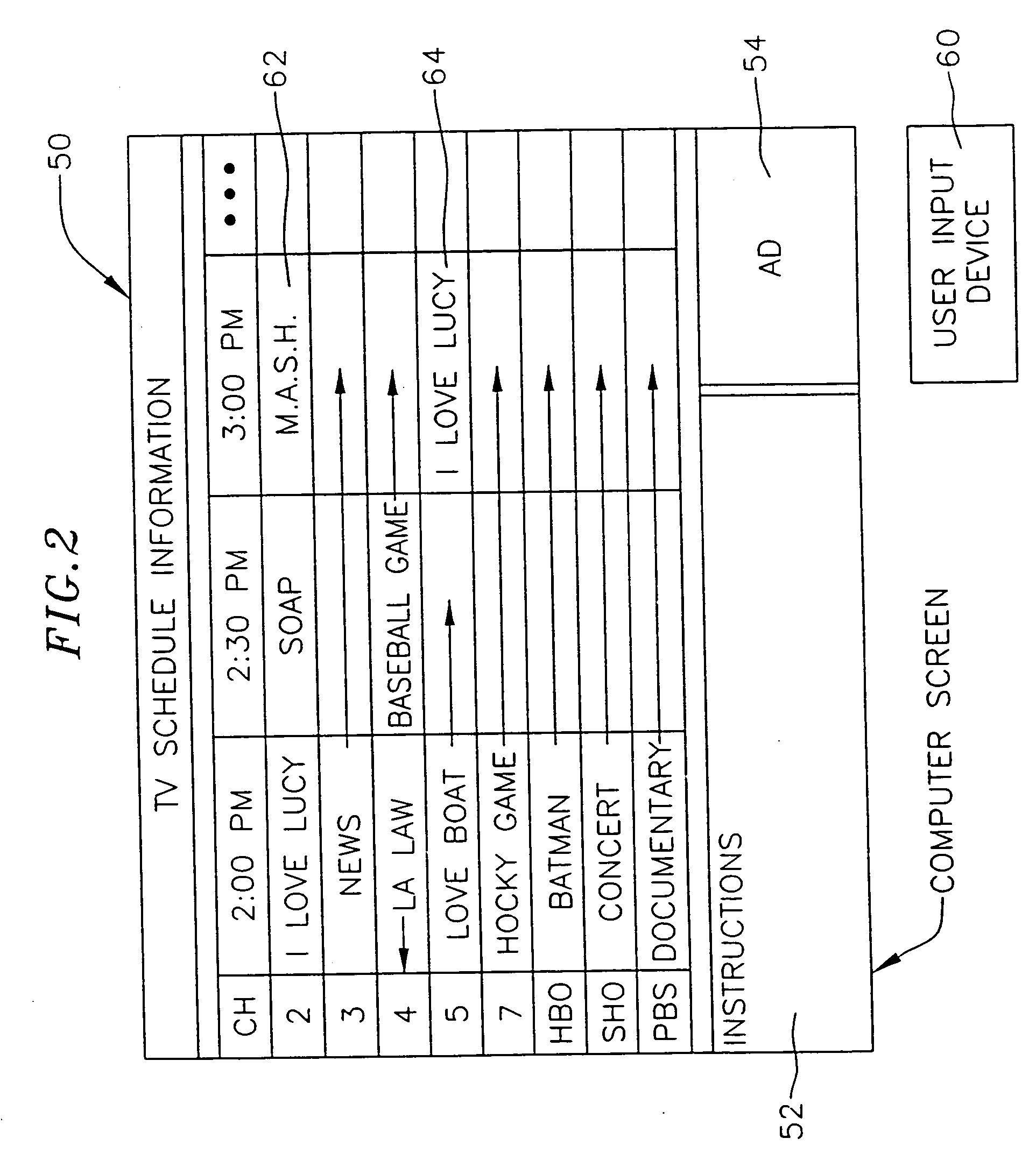 Interactive computer system for providing television schedule information