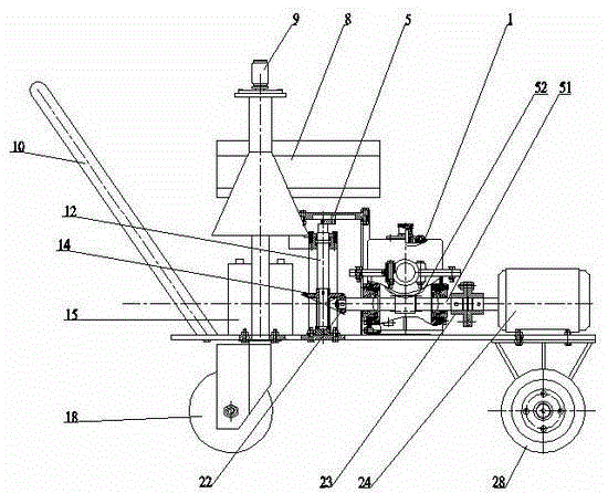 Forced vibrating air-sucking directional pollination device for hybrid rice