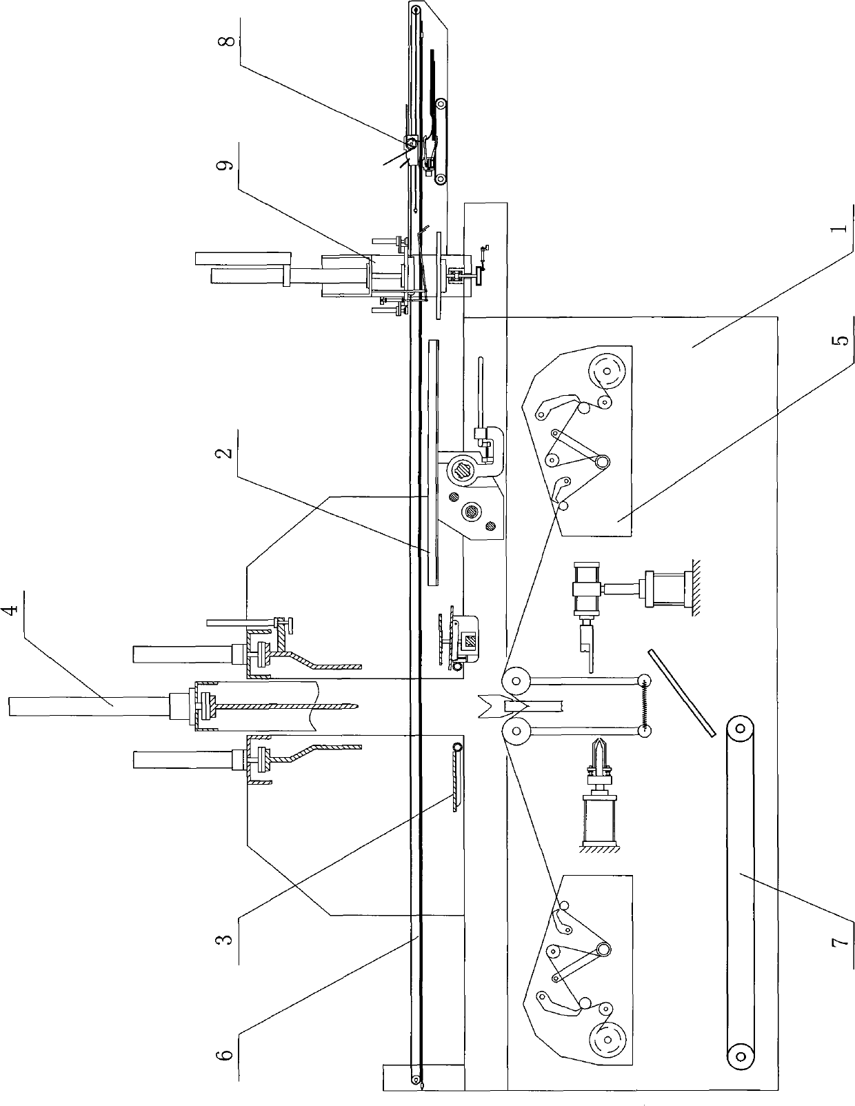 Full-automatic plastic bag folding and strapping machine