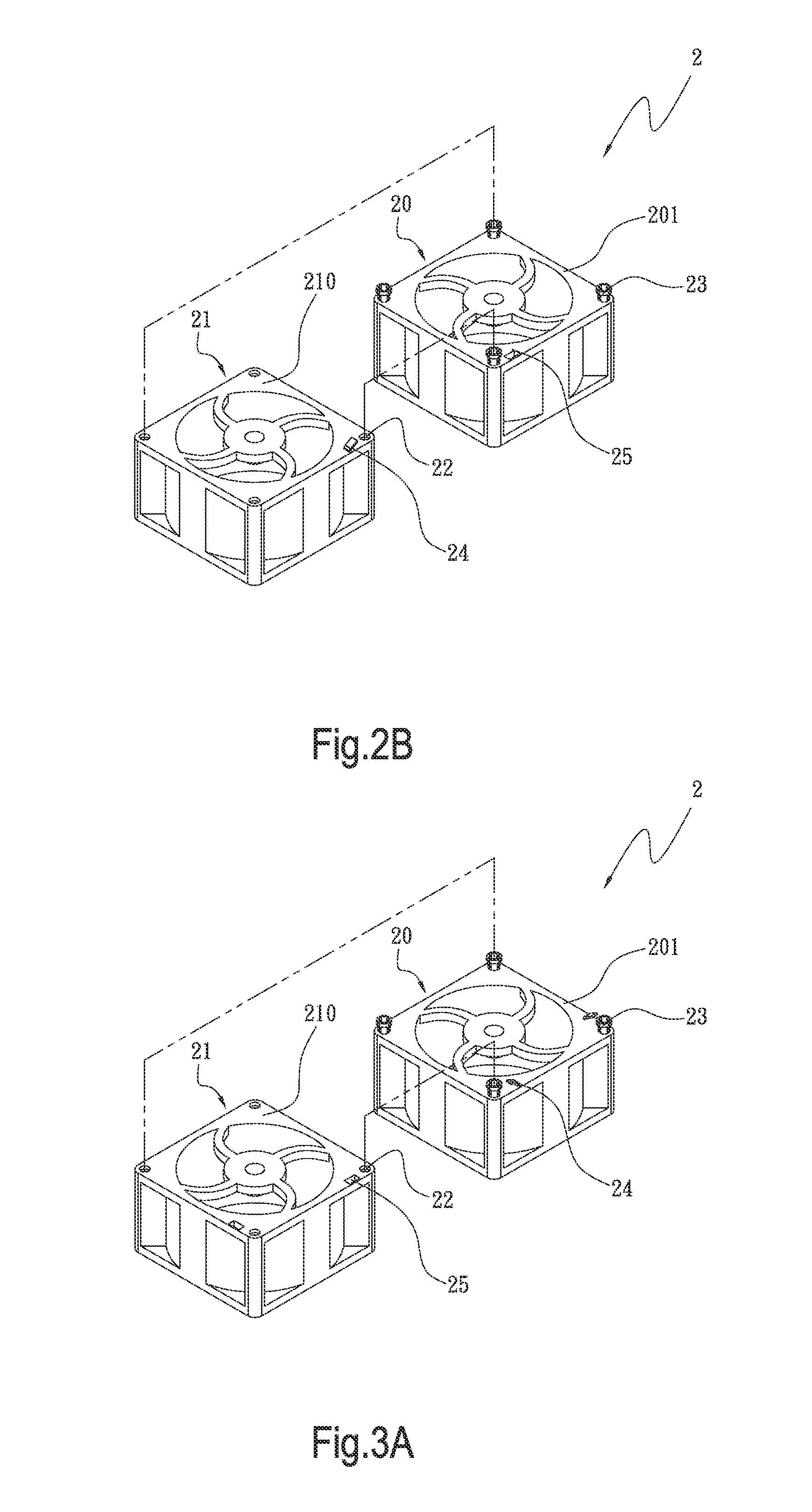 Anti-vibration serial fan structure