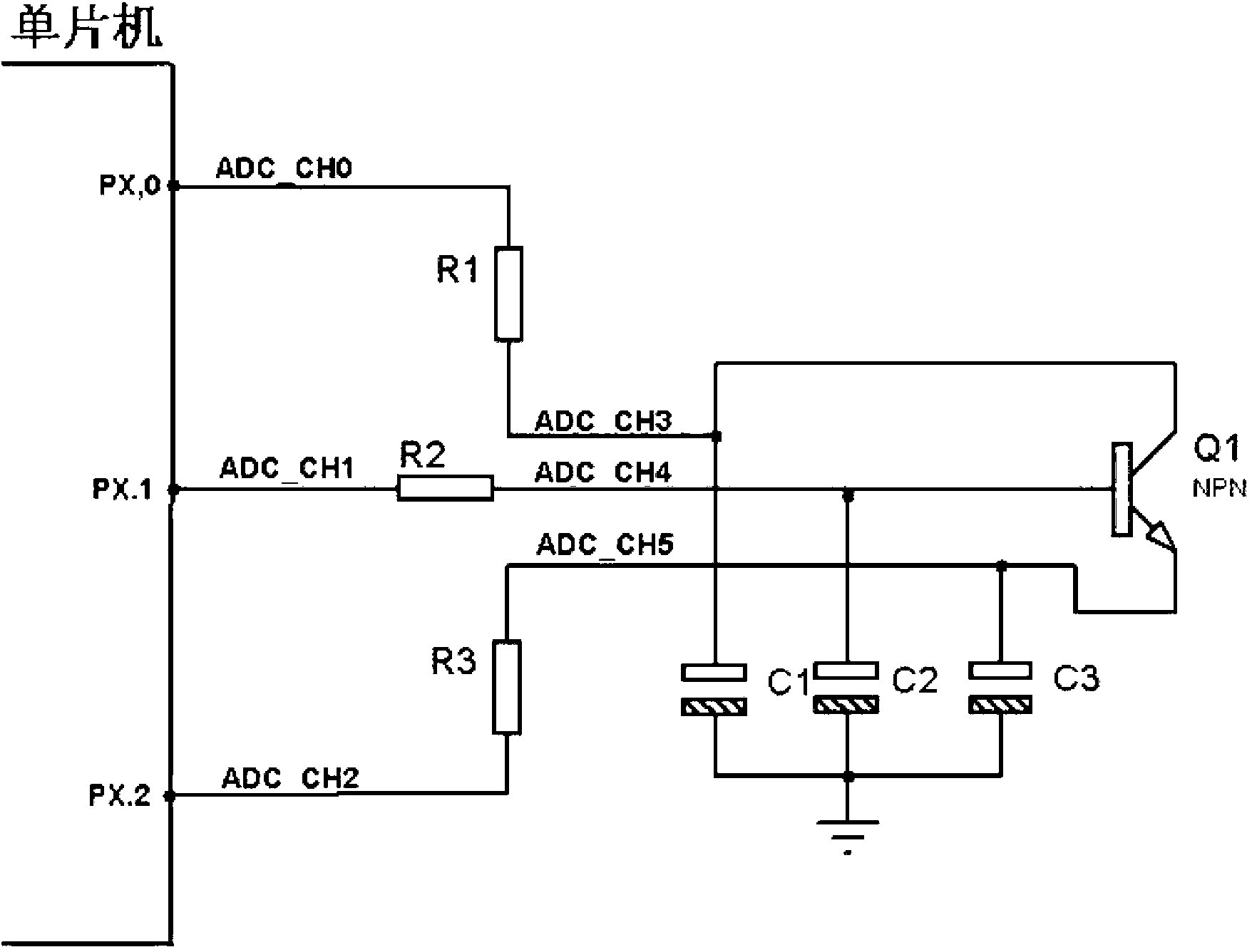 Device for automatically distinguishing polarity, pin arrangement and hfe of audion