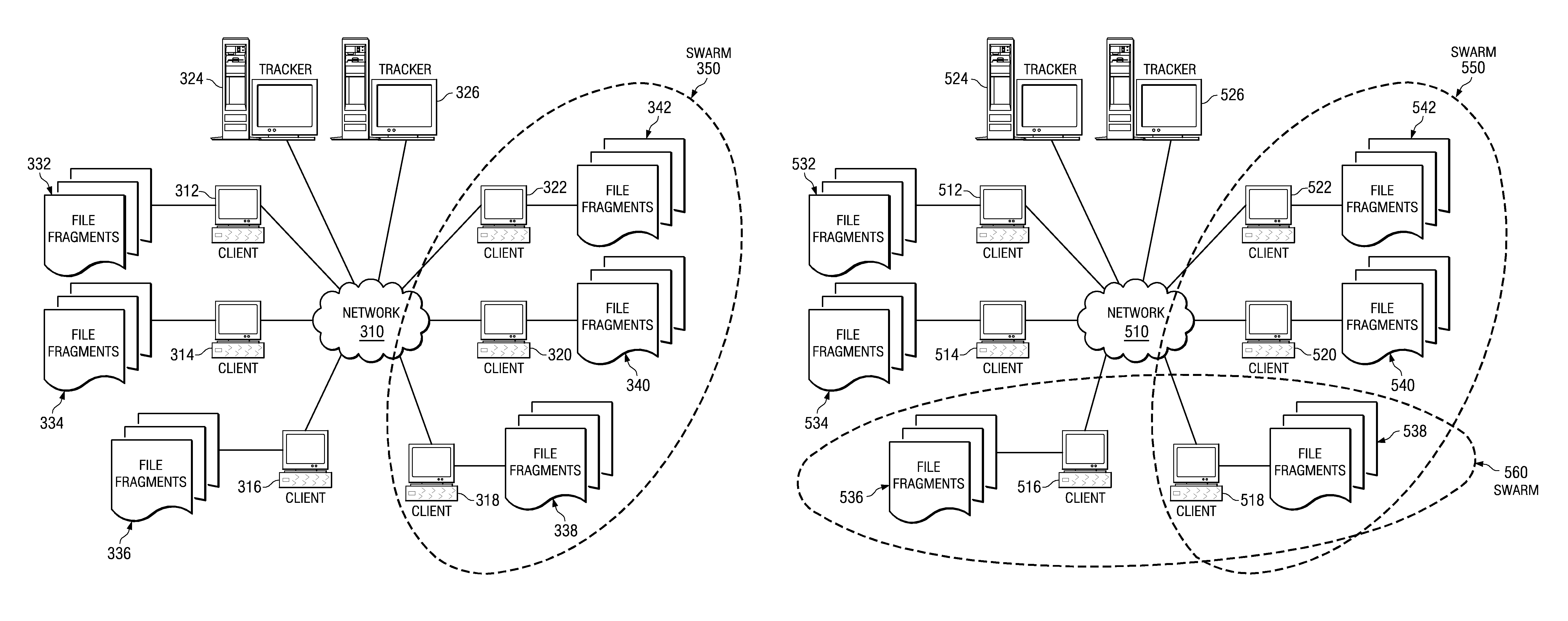 Background file sharing in a segmented peer-to-peer file sharing network