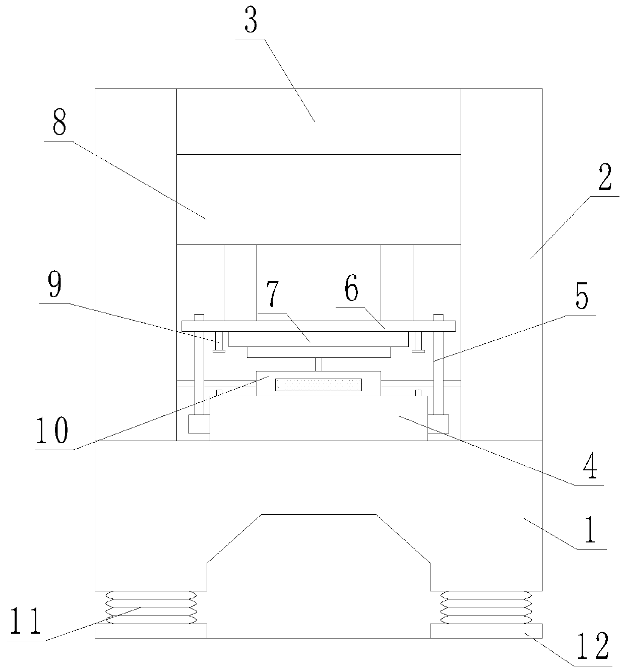 Refrigerator bottom plate forming die provided with automatic demoulding device