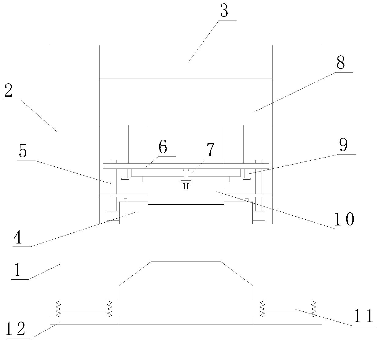 Refrigerator bottom plate forming die provided with automatic demoulding device