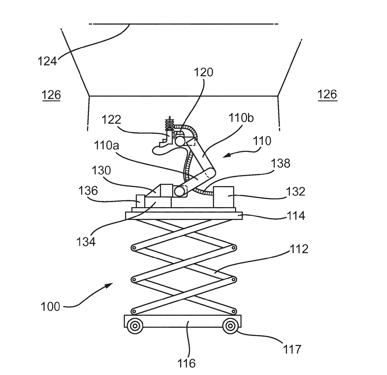 Mobile robotic drilling apparatus and method for drilling ceilings and walls