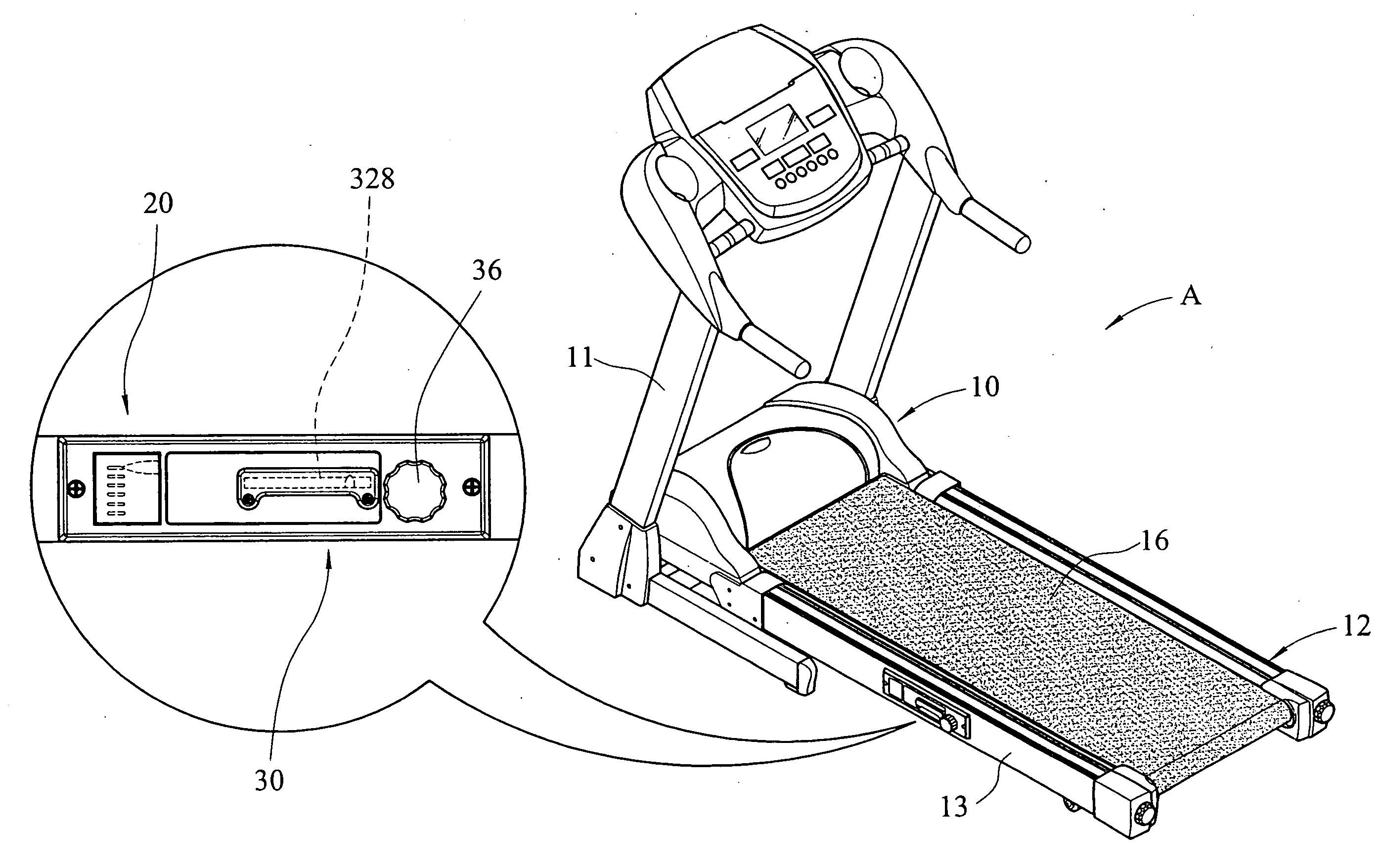 Cushion adjustable and display devices for treadmills