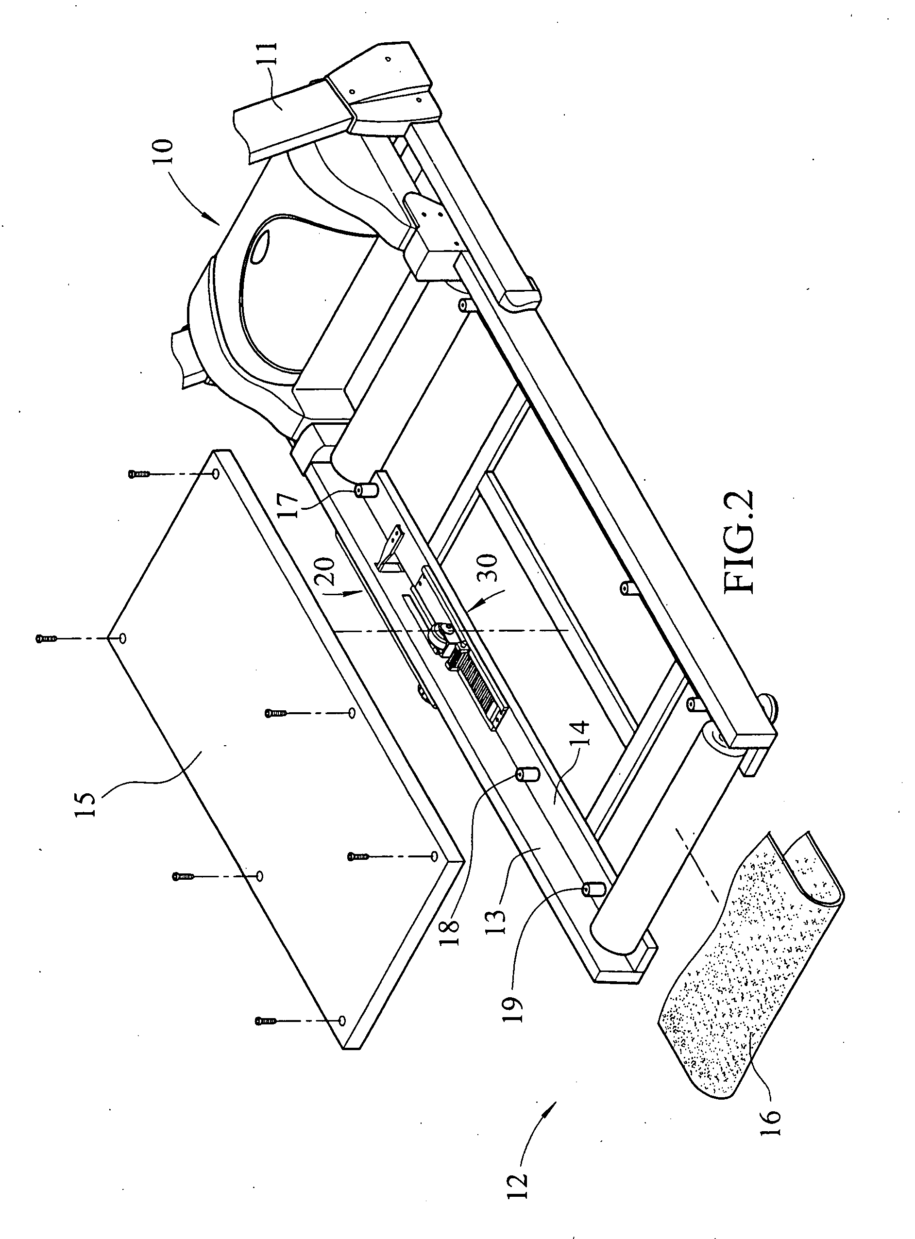 Cushion adjustable and display devices for treadmills