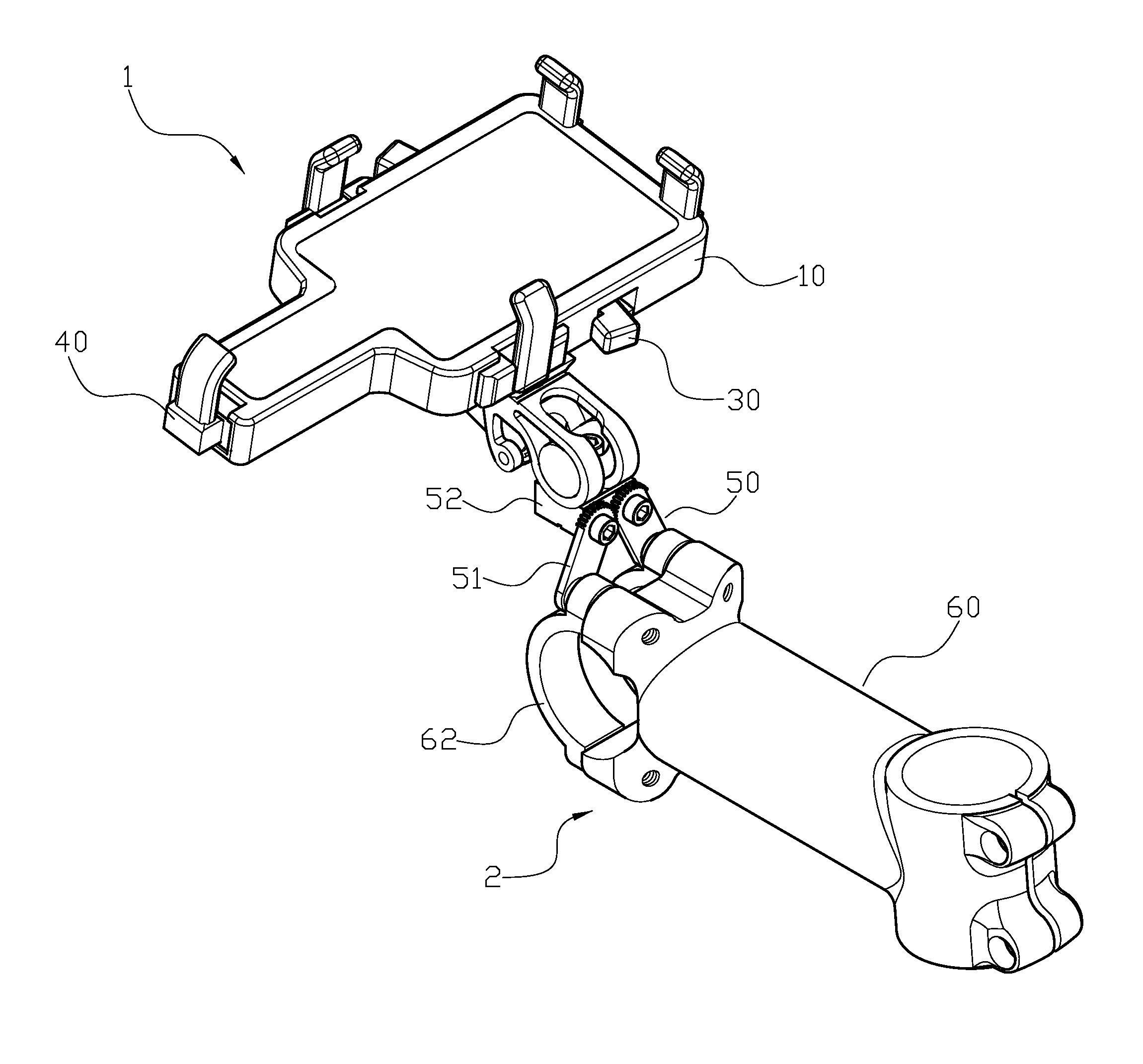 Electronic device holder on bicycle