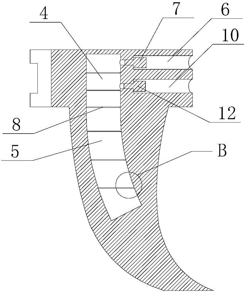 Water-cooled type steam turbine vane