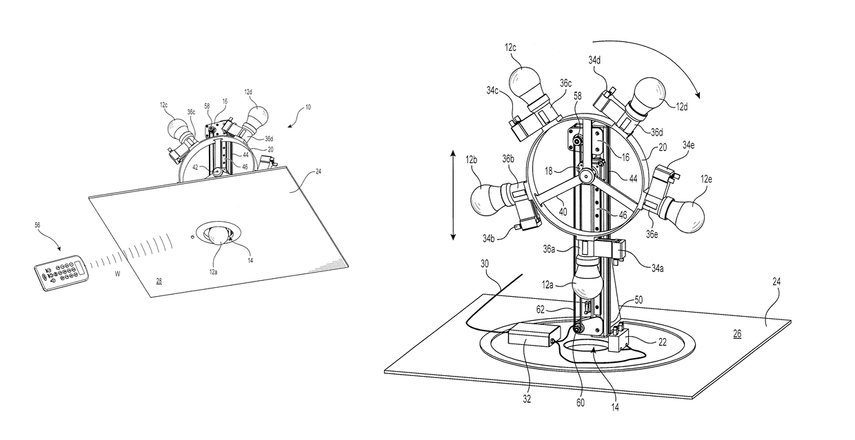 Rotating multi-socket light fixture