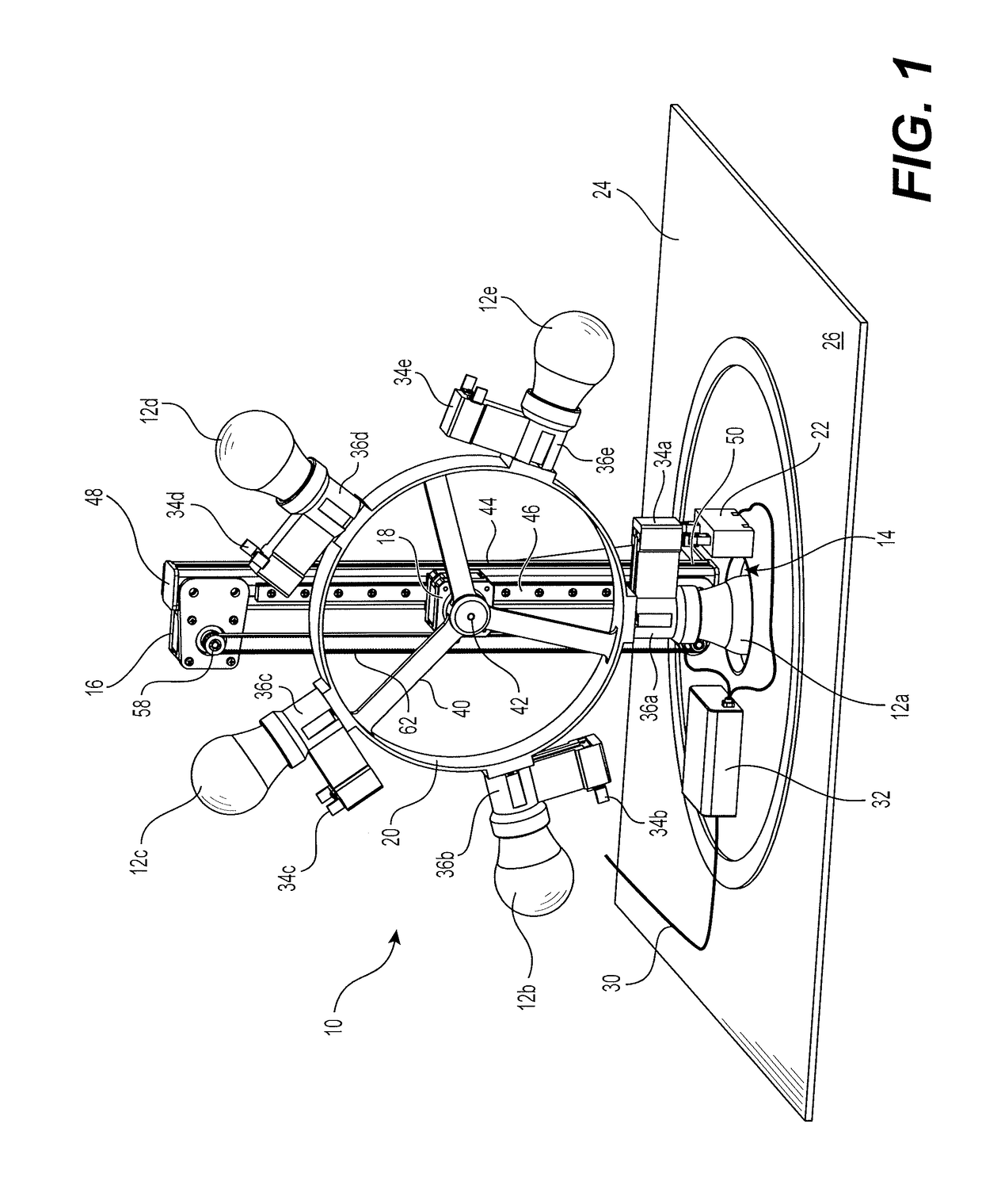 Rotating multi-socket light fixture