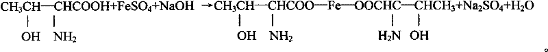 Iron (II)-threonine and preparation method and application thereof