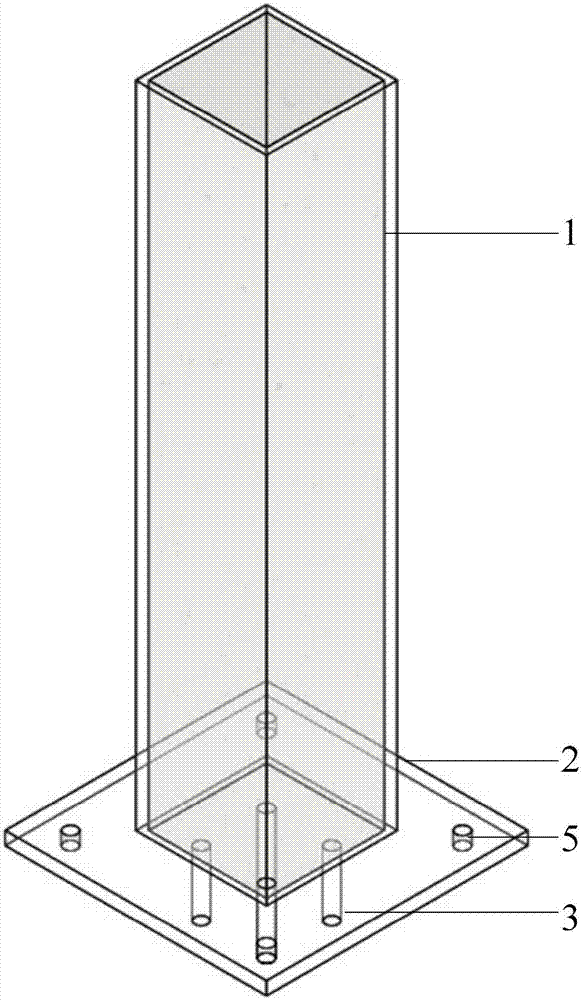 Detachable prefabricated assembly type square steel tube concrete column base joint