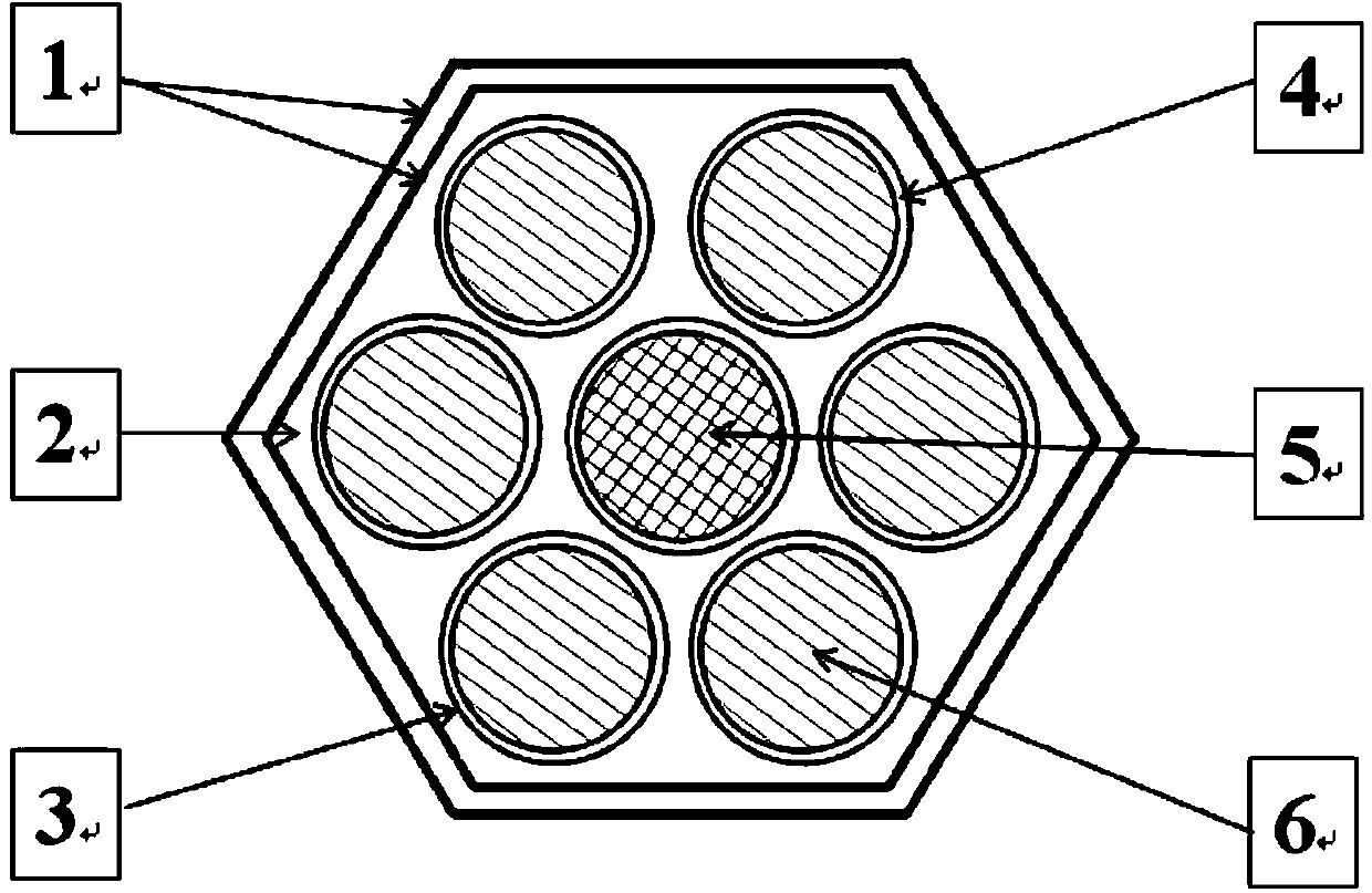 Control rod assembly comprising axial partition control rod and heavy metal absorber rod