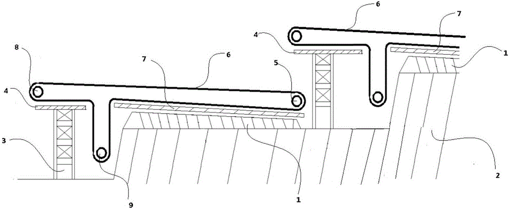 Structure of ardealite slag discharging field and preparation method of structure