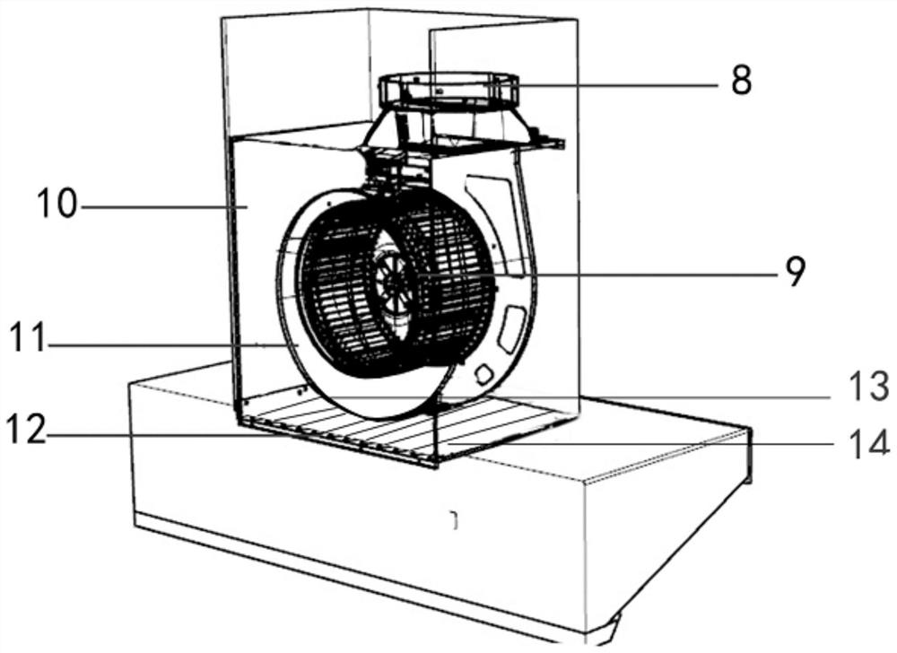 Range hood with inward air inlets and dual opening-closing