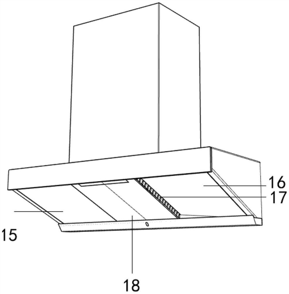 Range hood with inward air inlets and dual opening-closing